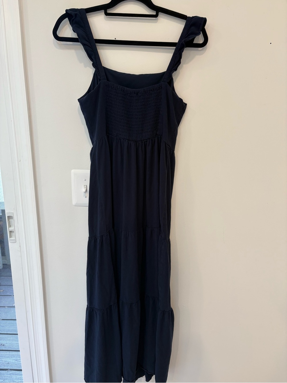 Market & Spruce Ravyn Rayon Sleeveless Navy Tiered Maxi Dress